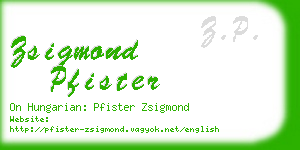 zsigmond pfister business card